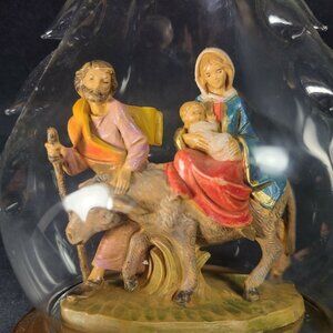 Fontanini Flight Into Egypt Blown Glass Ornament Jesus Mary Joseph Roman Gift Bx